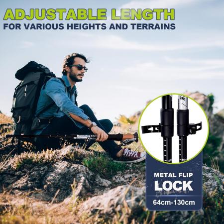 3K Carbon Ultralight Retractable Trekking Cane Outdoor Climbing Equipment