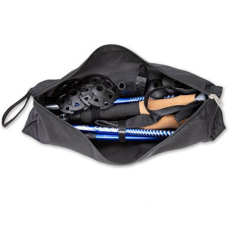 Walking Trekking Poles Collapsible Lightweight Hiking Walking Running Sticks with Natural Cork Grips Flip Locks with Carry Bag