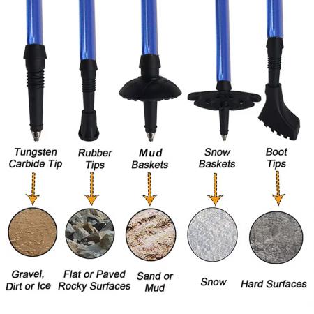 Five-section Folding Trekking Pole Ultra-light 7075 Aluminum Outer Lock Alloy Outdoor Trekking Pole