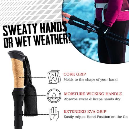 Aluminum Alloy Walking Sticks Climbing Stick With Firm Grip Handle 