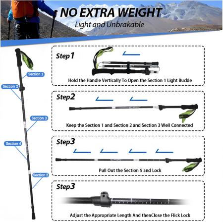 Ultra-Light Aluminum 7075 Outdoor Hiking Climbing Set EVA Handle Multifunctional Foldable Walking Poles 