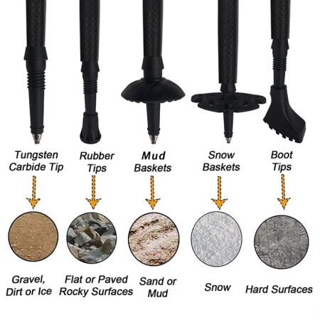 Ultra-Light Aluminum 7075 Outdoor Hiking Climbing Set EVA Handle Multifunctional Foldable Walking Poles 