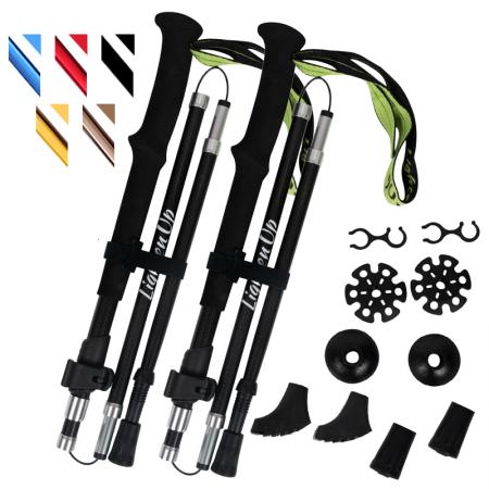 Ultra-Light Aluminum 7075 Outdoor Hiking Climbing Set EVA Handle Multifunctional Foldable Walking Poles 