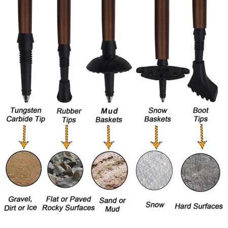 Ultralight 6061 Aluminum Alloy 5 Section Foldable Trekking Pole Modern Adjustable Outdoor Walking Stick EVA Handle 