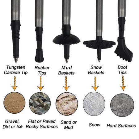 Custom 5 Section 7075 Aviation Aluminum Trekking Poles Strap Folding Walking and Hiking Sticks with Cork Handle OEM Option 