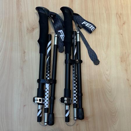 Ultralight Portable Folding Foldable Duralumin Aluminum 7075 Trekking Poles Hiking Sticks 