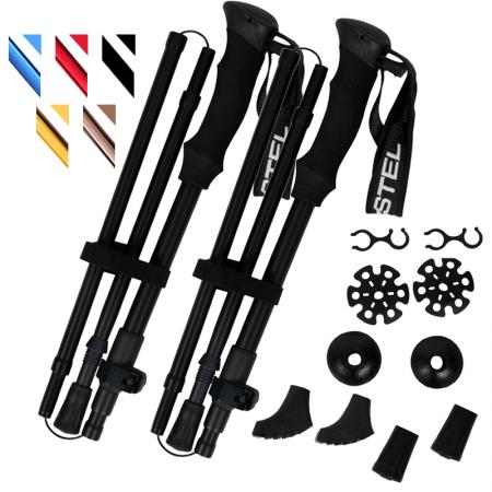 Ultralight 6061 Aluminum Alloy 5 Section Foldable EVA Handle Trekking Pole Modern Adjustable Outdoor Hiking Pole 