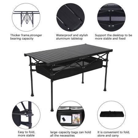 Portable Outdoor Camping Adjustable Aluminium Beach Folding Picnic Table Custom Wholesale