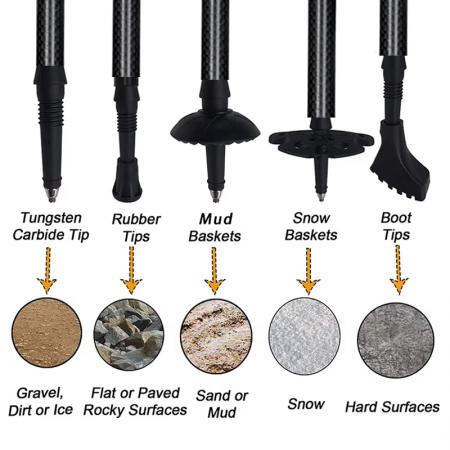 Aluminum Alloy Folding Cane Cork Grips Adjustable Climbing Stick With Rubber Tipped Hiking Trekking Pole 