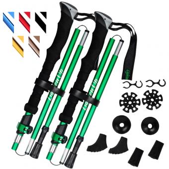 EVA Aluminum Folding Tungsten Steel Tip Staff Walking Poles