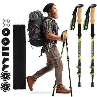 Adjustable 2 Pc Pack Aircraft Aluminum Hiking Poles