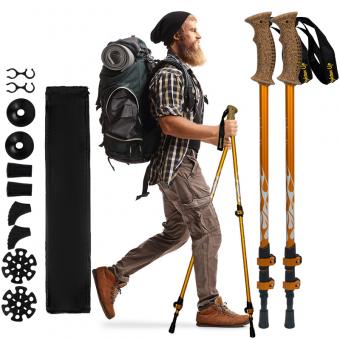 Rubber Handle Aluminum Trekking Poles