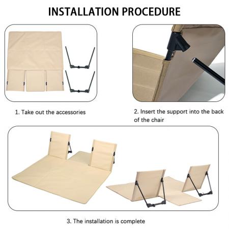 Outdoor Camping Double Backrest Lightweight Foldable Aluminum Frame Oxford Fabric Chair 