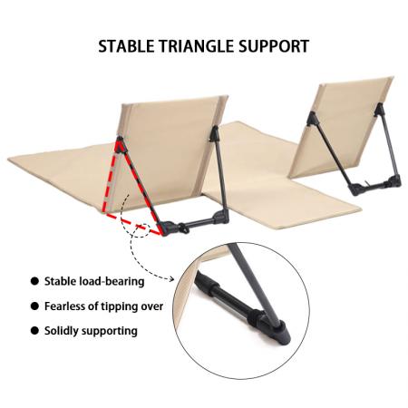 Outdoor Camping Double Backrest Lightweight Foldable Aluminum Frame Oxford Fabric Chair 