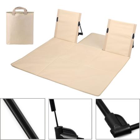 Outdoor Camping Double Backrest Lightweight Foldable Aluminum Frame Oxford Fabric Chair 