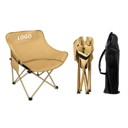 Custom Color Logo Portable Folding Camping Moon Chair Fishing Outdoor Beach Chair 