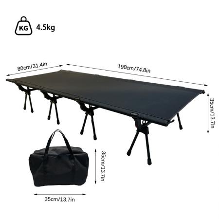 Ultralight Aluminium Alloy Metal Frame Outdoor Portable Folding Single Camp Bed Travel Cot 