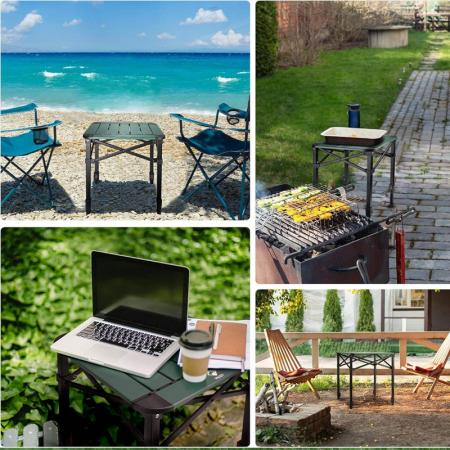 Lightweight Adjustable Outdoor Picnic Backyards Folding Camping Square Table 