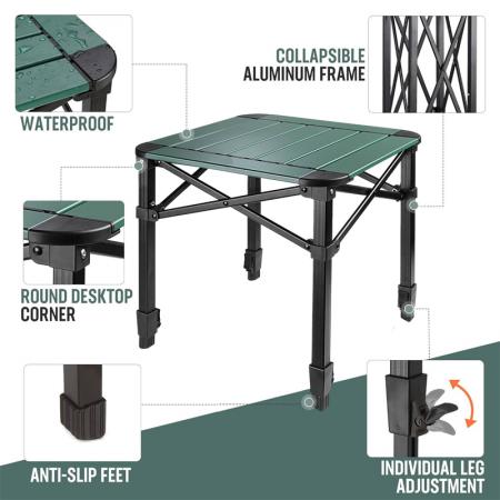 Lightweight Adjustable Outdoor Picnic Backyards Folding Camping Square Table 