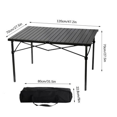 Outdoor Portable Metal Patio Dining Garden Square Foldable Table 