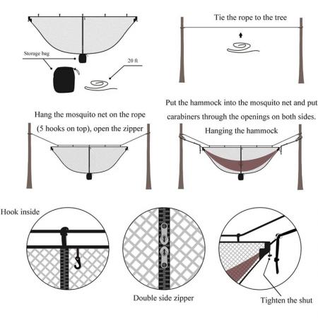 Thin Outdoor Mosquito Net Hammock Anti Rollover Field Camping Parachute Cloth Anti Mosquito Hammock 