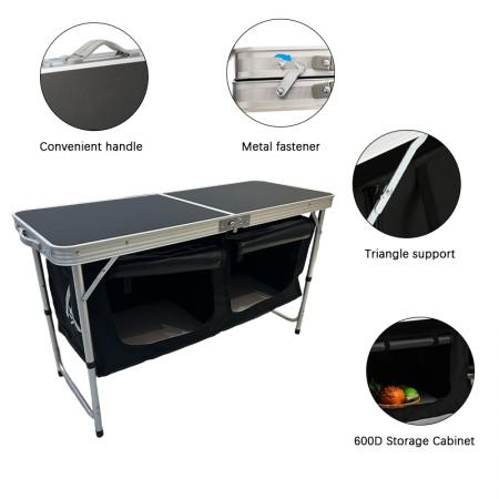 Portable Easy to Install Outdoor Portable Camping Picnic Folding Kitchen Table 
