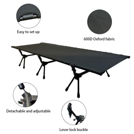 Ultralight Aluminum Alloy Outdoor Folding Single Bed Modern Oxford Portable Assembly Camping Cot 
