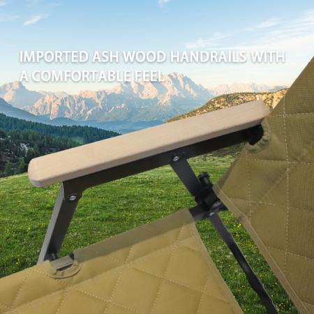 Garden Outdoor Picnic Chair Portable Foldable Camp Kermit Chair With Solid Wood Handrail 