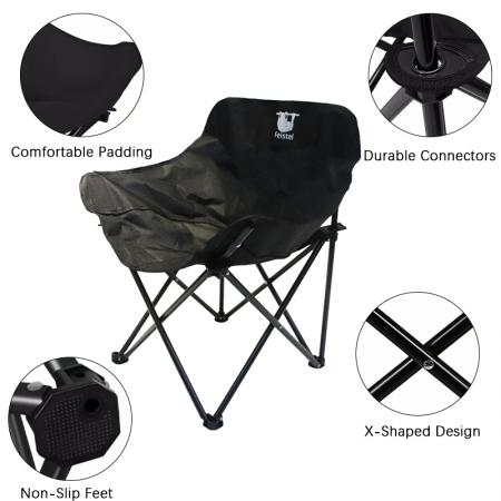 Small Folding Camping Chair Carbon Steel Camping Folding Beach Chair 