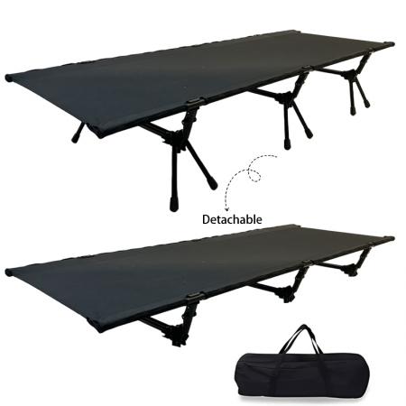 Ultralight Aluminum Alloy Outdoor Folding Single Bed Modern Oxford Portable Assembly Camping Cot 