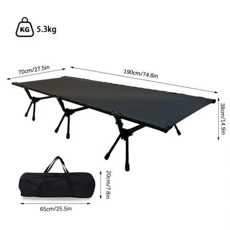 Ultralight Aluminum Alloy Outdoor Folding Single Bed Modern Oxford Portable Assembly Camping Cot 