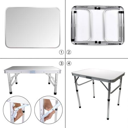 Outdoor Adjustable Lightweight Portable Aluminum Folding Table 