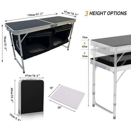 Portable Easy to Install Outdoor Portable Camping Picnic Folding Kitchen Table 