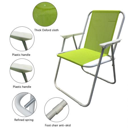 Lightweight Portable Iron Folding Garden Chair Webbed Design Camping Beach Chair 