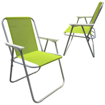 Lightweight Portable Iron Folding Garden Chair Webbed Design Camping Beach Chair 