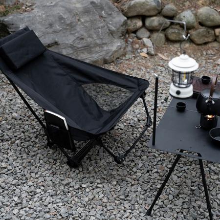 Outdoor Camping Lightweight High Back Camping Chair Portable Outdoor Folding Chair with Headrest 