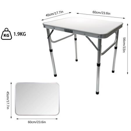 Outdoor Adjustable Lightweight Portable Aluminum Folding Table 