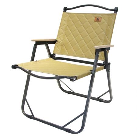 Garden Outdoor Picnic Chair Portable Foldable Camp Kermit Chair With Solid Wood Handrail 