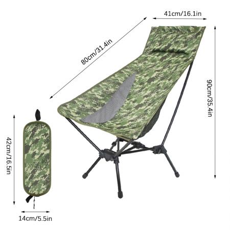 Ultralight Folding High Back Chair Outdoor Portable Foldable Beach Lounge Camping Chair 