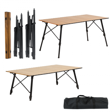 Custom Outdoor Camping Portable Folding Aluminum Height Adjustable Table 