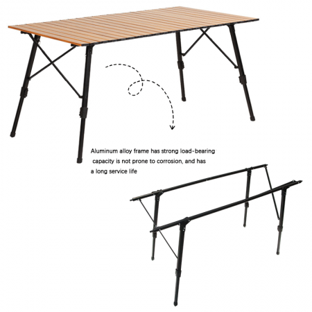 Custom Outdoor Camping Portable Folding Aluminum Height Adjustable Table 