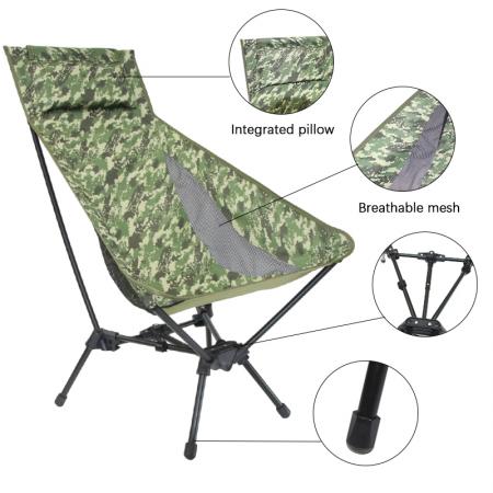 Ultralight Folding High Back Chair Outdoor Portable Foldable Beach Lounge Camping Chair 
