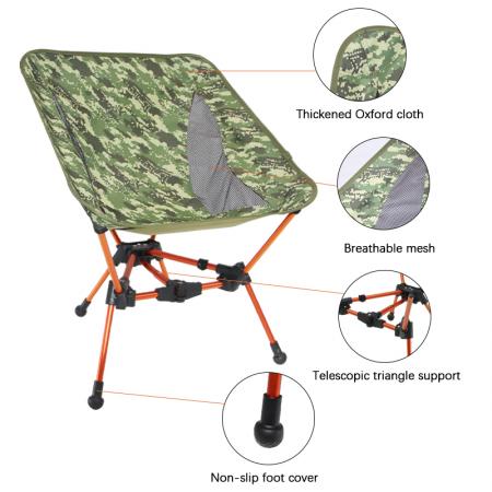 Outdoor Portable Picnic Fishing Lightweight Camping Moon Chair Portable Folding Beach Chair 