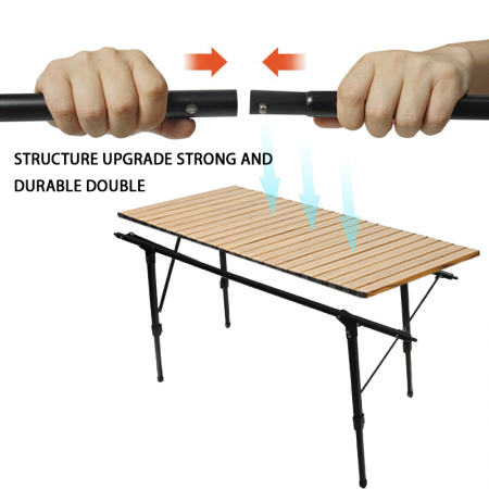 Custom Outdoor Camping Portable Folding Aluminum Height Adjustable Table 