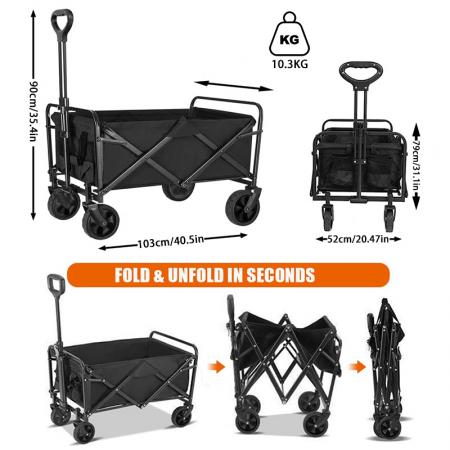 Outdoor Garden Camp Trolley Beach Cart Collapsible Folding Hand Wagon Trolley Folding Wagon 