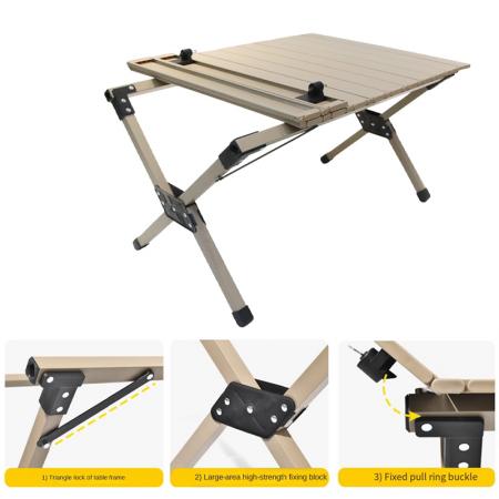 Beech Egg Roll Table Solid Wood Folding Table Self Driving Rv Portable Camping Table 