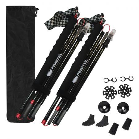 Carbon Fiber Trekking Poles 5 Section Folding Lightweight Portable Hiking Sticks 110/120/130cm 
