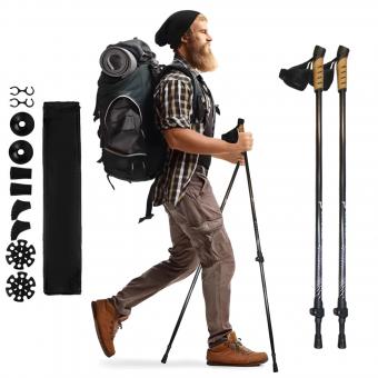Carbon Running Alpenstock Ultra Light Easy Folding Sport Trekking Pole