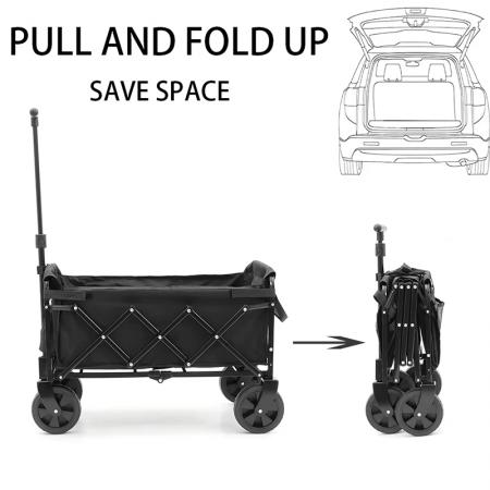 Collapsible Utility Heavy Duty Foldable Garden Stainless Steel Frame  Wagon Cart OEM Customized 