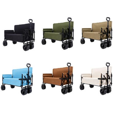 Collapsible Utility Folding Wagon Cart Heavy Duty Foldable Beach Large Capacity Wagon Cart 